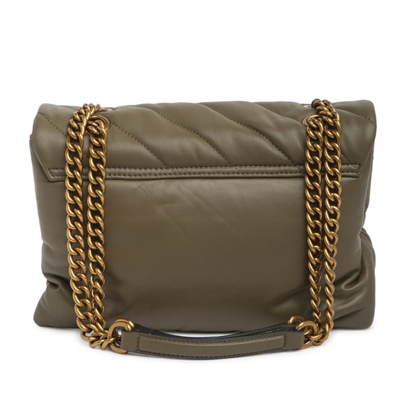 Kurt Geiger London Large Quilted Soft Leather Khaki Convertible Bag NWT Chain - Picture 2 of 2